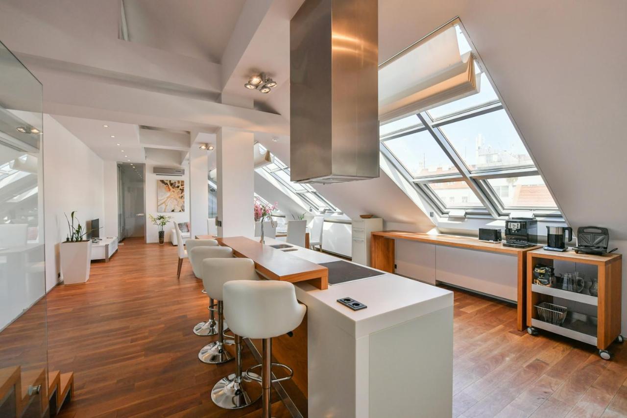 Luxury Central Penthouse With Sauna, Terrace, 250M2, 5Bdrm, 3Bthrm Prága Kültér fotó
