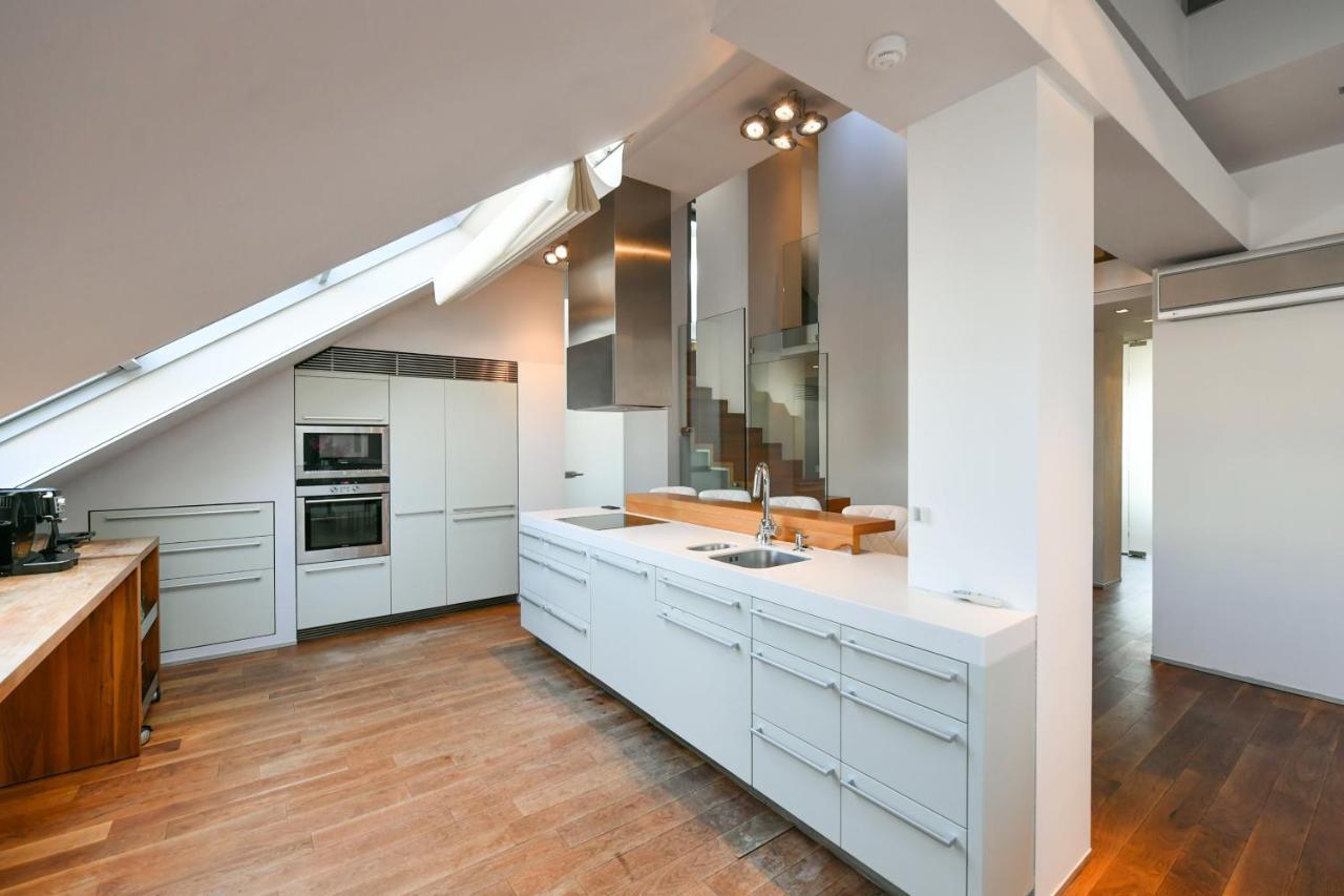 Luxury Central Penthouse With Sauna, Terrace, 250M2, 5Bdrm, 3Bthrm Prága Kültér fotó